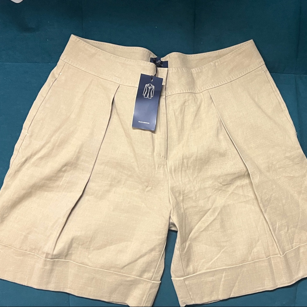 Piazza Sempione Beige High-Waist Tailored Bermuda Shorts Size IT 50 260010